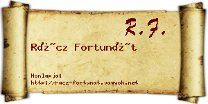 Rácz Fortunát névjegykártya